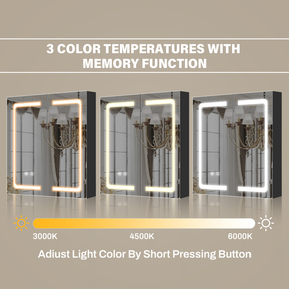 Easy-To-Clean Steel With Powder Coated Mirror Cabinet Easy-To-Clean Steel With Powder Coated Mirror Cabinet