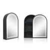 Touch-Controlled Iron LED Mirror Cabinet CTS-5223: Powder-Coated Finish, Anti-Fog, 3 Color Temperatures, Dimmable Lights & Arched Top