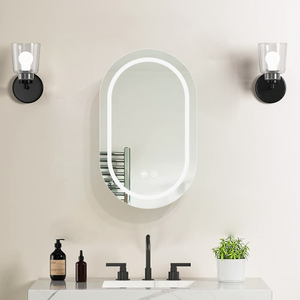 Premium Single-Door Powder-Coated Iron LED Mirror Cabinet CTS-5222: Smart Touch Buttons, Anti-Fog Function, 3CCT Settings & Brightness Adjustment