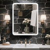 Aluminum LED Mirror Cabinet CAS-4291 (Single Door): Touch Buttons, Anti-Fog Technology, 3CCT, Adjustable Brightness & Integrated Frame Illumination
