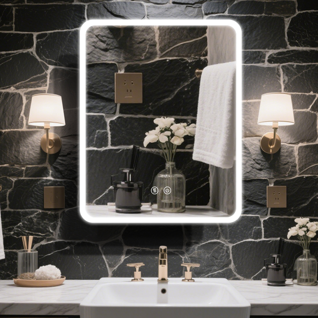 Aluminum LED Mirror Cabinet CAS-4291 (Single Door): Touch Buttons, Anti-Fog Technology, 3CCT, Adjustable Brightness & Integrated Frame Illumination