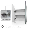 Double-Door Powder-Coated Iron Mirror Cabinet CTD-6054: Arched Top Design