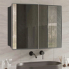 Powder-Coated Iron Mirror Cabinet: Rounded Corner Edging & Large-Size Tempered Glass