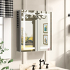 Aluminum Double-Door LED Mirror Cabinet with Illuminated Shelves and USB Shaver Socket