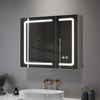 LED Stainless Steel Mirror Cabinet with Mixed-Size Doors