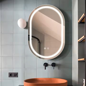 Oval Steel With Powder Coated Mirror Cabinet For Living Room