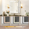 Newly Designed Double-Door Aluminum Mirror Cabinet with Beveled Edges And Glass on The Sides