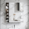 Specially Designed Modern Illuminated White Powder-coated Steel Mirror Bathroom Cabinet for Hotel and Apartment Use
