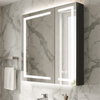 Steel Mirror Cabinet with Auxiliary Light Sources on the Top and Bottom