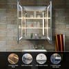 CAL-6176-LG-Aluminum Mirror Cabinet with Lighting Glass Shelf