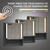 Katize CTD-2532 Powder - Coating Iron Double - Door LED Mirror Cabinet with Anti - Fog Function, Two Touch Buttons, 3CCT, Special Bottom Shelf & Front - Facing Double - Door Strip LED Lights
