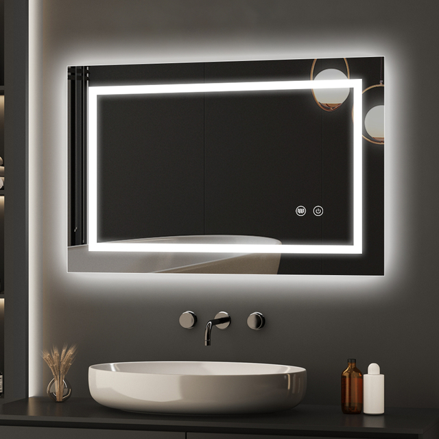 Anti - Fog 3CCT Aluminum Back - framed LED Mirror MAW-412