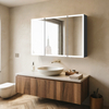Touch-Controlled 3-Door Iron Powder-Coated LED Mirror Cabinet CTT-5163: Anti-Fog, 3 Color Temperatures & Dimmable Lighting