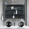 Double - Door Powder - Coated Iron LED Mirror Cabinet CTD-4173: Touch Buttons, Anti - Fog, 3CCT & Adjustable Brightness