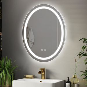 Aluminum-Framed Round LED Mirror MAW-6185: Touch Buttons, Anti-Fog Technology, 3CCT & Variable Brightness