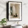 Single-Door Iron LED Mirror Cabinet CTS-6265: Touch Buttons, Anti-Fog, 3CCT, Adjustable Brightness & Iron Edge Trim