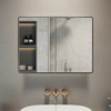 Powder-Coated Iron Mirror Cabinet: Rounded Corner Edging & Large-Size Tempered Glass