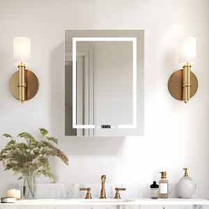 Adjustable Rust-Proof Stainless Steel LED Mirror Cabinet with Powder Coating for Living Room