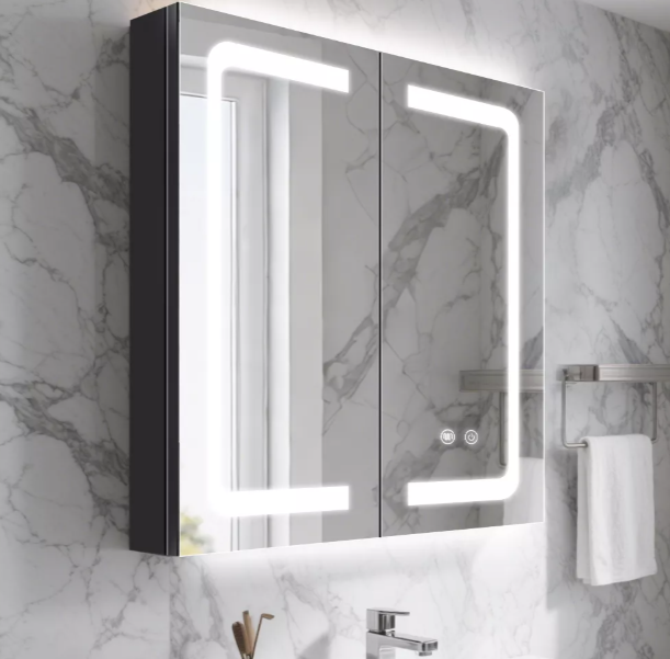 Double - Door Powder - Coated Iron Mirror Cabinet CTD-4173