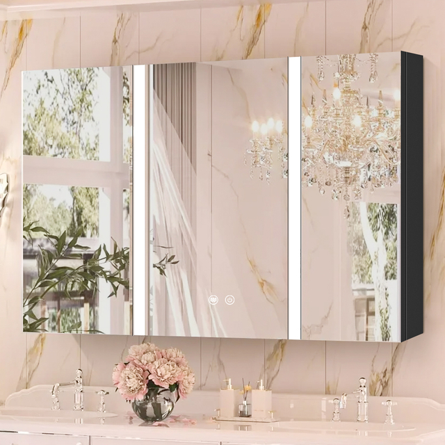 Framed Steel With Powder Coated Mirror Cabinet For Spa