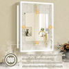 Modern Single-Door Water Resistant Bathroom Aluminum Mirror Cabinet with Three-Sided Illuminated Lighting