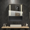 Katize CTD-2532 Powder - Coating Iron Double - Door LED Mirror Cabinet with Anti - Fog Function, Two Touch Buttons, 3CCT, Special Bottom Shelf & Front - Facing Double - Door Strip LED Lights