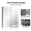 Premium Double-Door Stainless Steel LED Mirror Cabinet CSD-5053: Smart Touch, Anti-Fog Function, 3CCT Settings & Dimmable Lights
