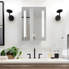 Anti-Fog 3CCT Single-Door LED Mirror Cabinet CTS-5221: Powder-Coated Iron, Touch Controls & Adjustable Brightness
