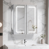 Double - Door Frameless Aluminum LED Mirror Cabinet CAD-4111