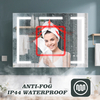 Three-Door Aluminum LED Mirror Cabinet CAT-4171: Touch Buttons, Anti-Fog, 3CCT & Adjustable Brightness