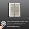 Double-Door Powder-Coated Iron Mirror Cabinet: Edge Wrapping, Double Sandblasted LED Strips, 3CCT & Defogger