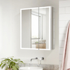 Aluminum Double-Door LED Mirror Cabinet CAD-5282: Touch Buttons, Anti-Fog Technology, 3CCT & Adjustable Illumination