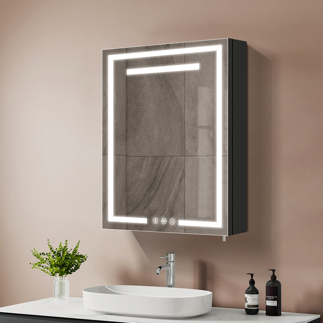 Moisture-Resistant Frameless Steel With Powder Coated Mirror Cabinet For Bedroom