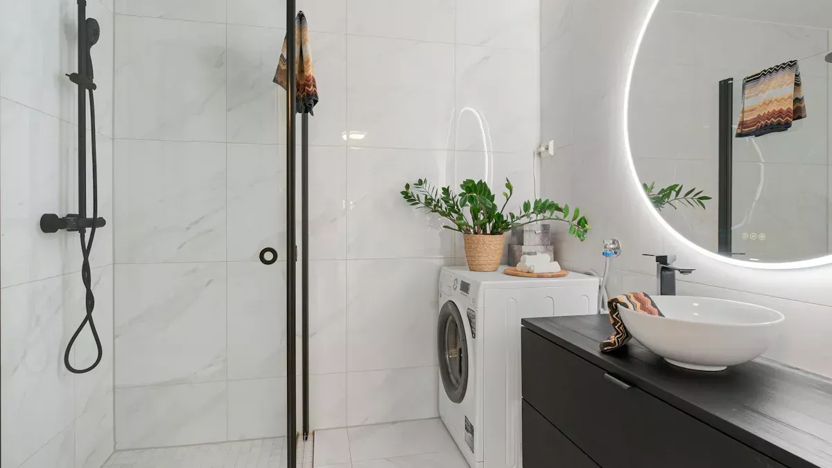 What is the current trend in bathroom mirrors?