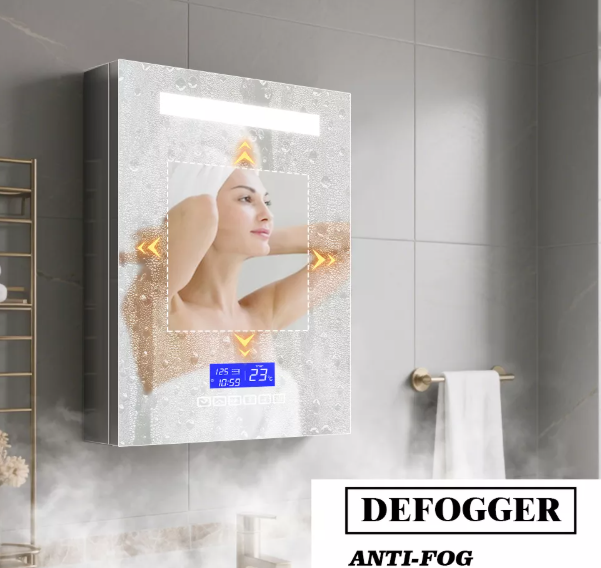 3CCT Anti-Fog Single-Door Stainless Steel Mirror Cabinet 