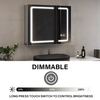 LED Stainless Steel Mirror Cabinet with Mixed-Size Doors
