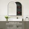 Sliding Track Door Steel Powder-coated Arched Mirror Cabinet
