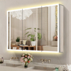 High-end Minimalist Three-door Aluminum Mirror Cabinet with Three-sided Glass