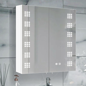 Specially Designed Modern Illuminated White Powder-coated Steel Mirror Bathroom Cabinet for Hotel and Apartment Use