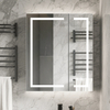 Steel Mirror Cabinet with Auxiliary Light Sources on the Top and Bottom