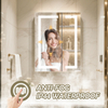 Double-Door Aluminum LED Mirror Cabinet CAD-4261: Touch Buttons, Anti-Fog, 3CCT & Adjustable Brightness