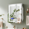 Aluminum Double-Door LED Mirror Cabinet CAD-4292: Touch Buttons, Anti-Fog Technology, 3CCT & Adjustable Illumination & bluetooth