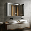Anti-Fog 3CCT Three-Door Powder-Coated Iron LED Mirror Cabinet CTT-5052 with Touch Buttons & Variable Brightness