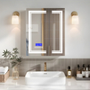 Touch-Controlled Iron LED Mirror Cabinet CTD-5285: Powder-Coated Finish, Multi-Functional