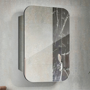 Stainless Steel Mirror Cabinet CSS-6181 with Large R-Corner Design