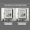Double-Door Powder-Coated Iron Mirror Cabinet: Edge Wrapping, Double Sandblasted LED Strips, 3CCT & Defogger