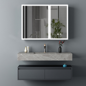 Easy-To-Clean Wall-Mounted Steel With Powder Coated Mirror Cabinet For Office