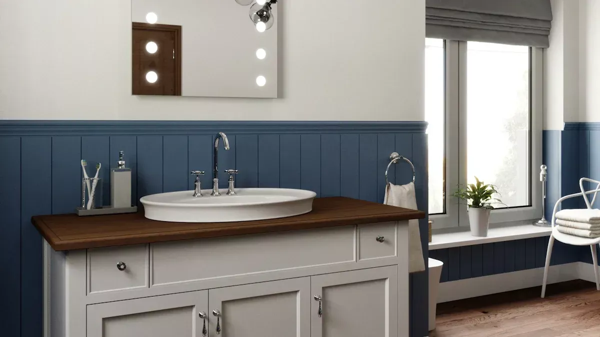 How big should my mirror be over my vanity?