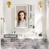 Double-door Bluetooth Rectangular Steel With Powder Coated Mirror Cabinet for Hotel