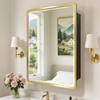 Framed Rectangular Stainless Steel Mirror Cabinet For Bathroom